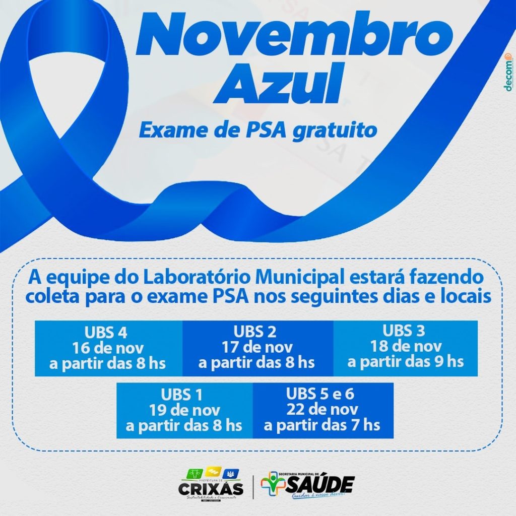 Retire seu voucher e faça o exame de PSA - Novembro Azul - OAB/RS - São  Leopoldo